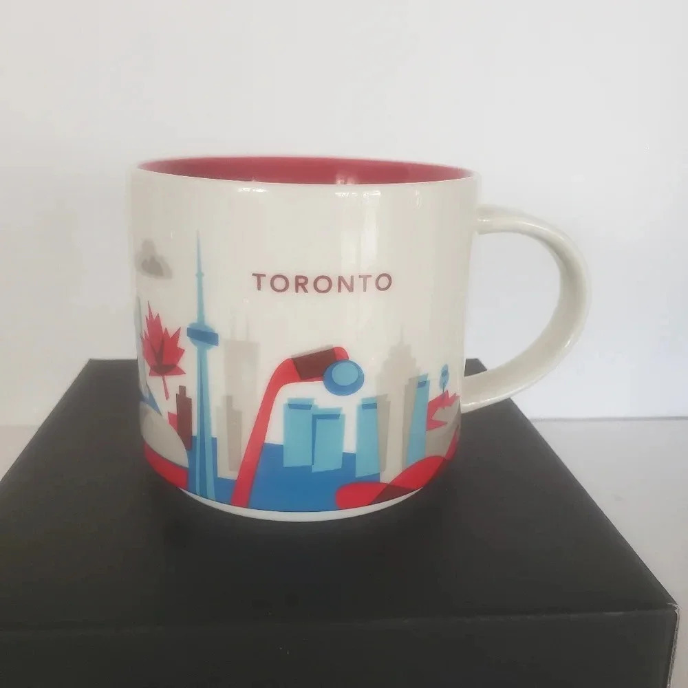 Starbucks You Are Here Toronto Collection White/Red Coffee Mug.